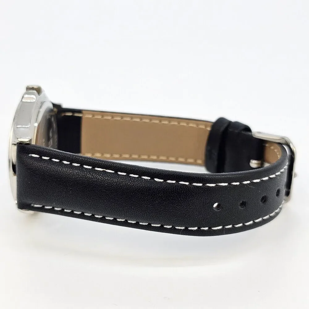 Gruen Women's Watch 36MM White Dial New Black White Leather Bands New‎ Battery